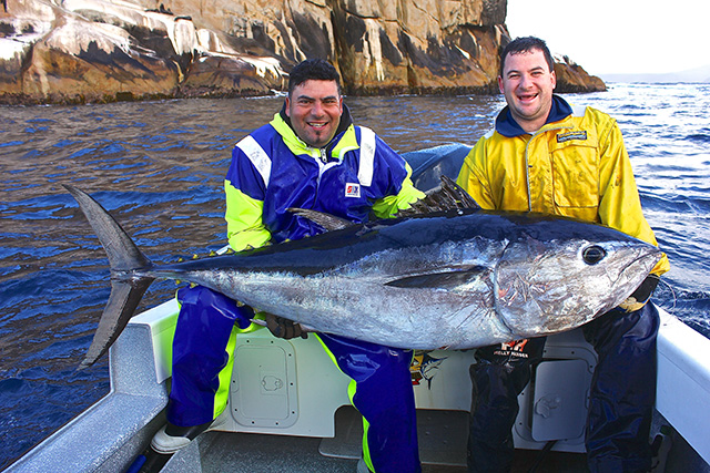 ANGLER: Kevin Agius SPECIES: Southern Bluefin Tuna WEIGHT: 98 kgs LURE: JB Lures, Micro Dingo